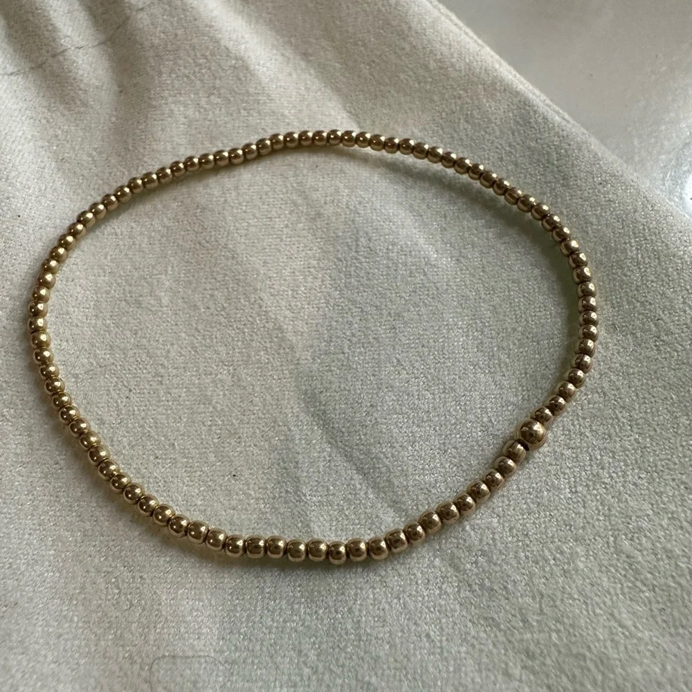 E Newton 2mm Gold Beaded Bracelet - Picture 2 of 3